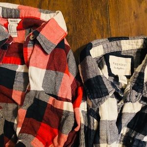Forever 21 Flannel Crop Tops